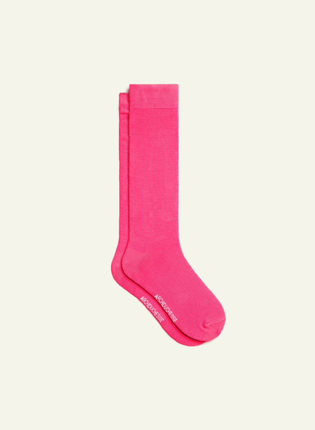 archiduchesse-de-ville-rose-framboise-chaussettes-mi-mollet-unisexe image 2