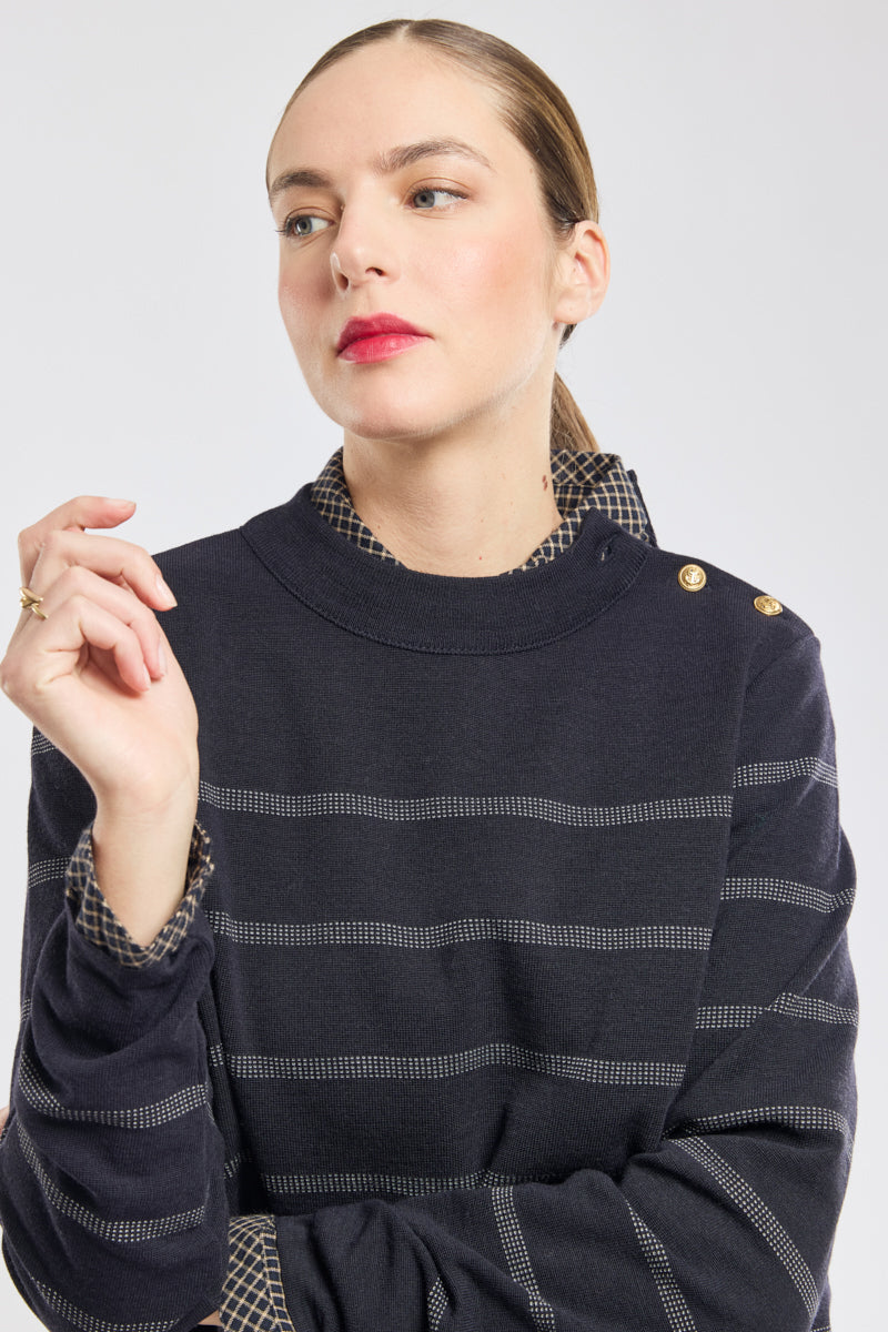 armor-lux-pull-marin-ray-femme-fouesnant-laine image 1