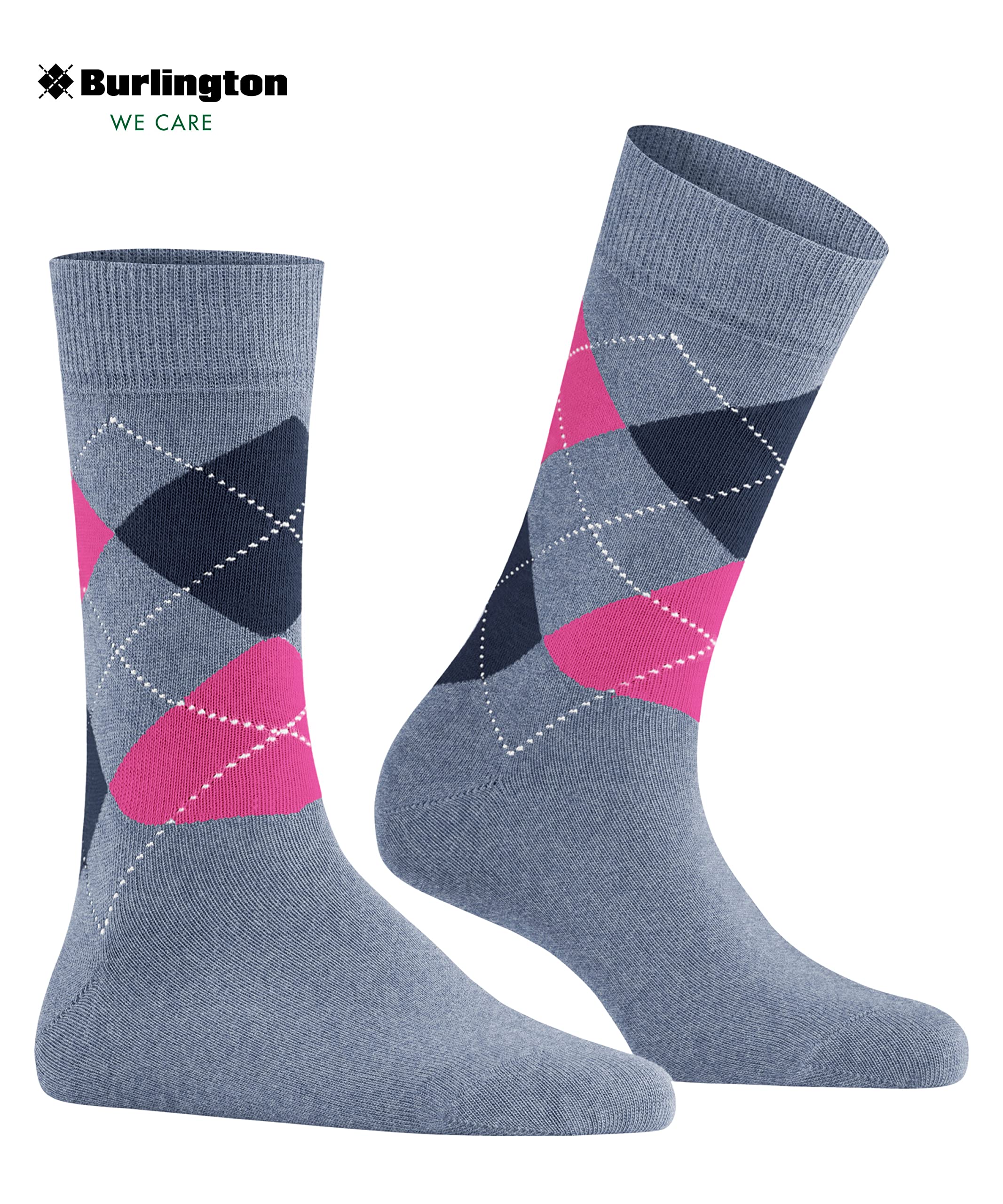 burlington-queen-chaussettes-femme-coton-fantaisie-bleu-cobalt-36-41 image 5