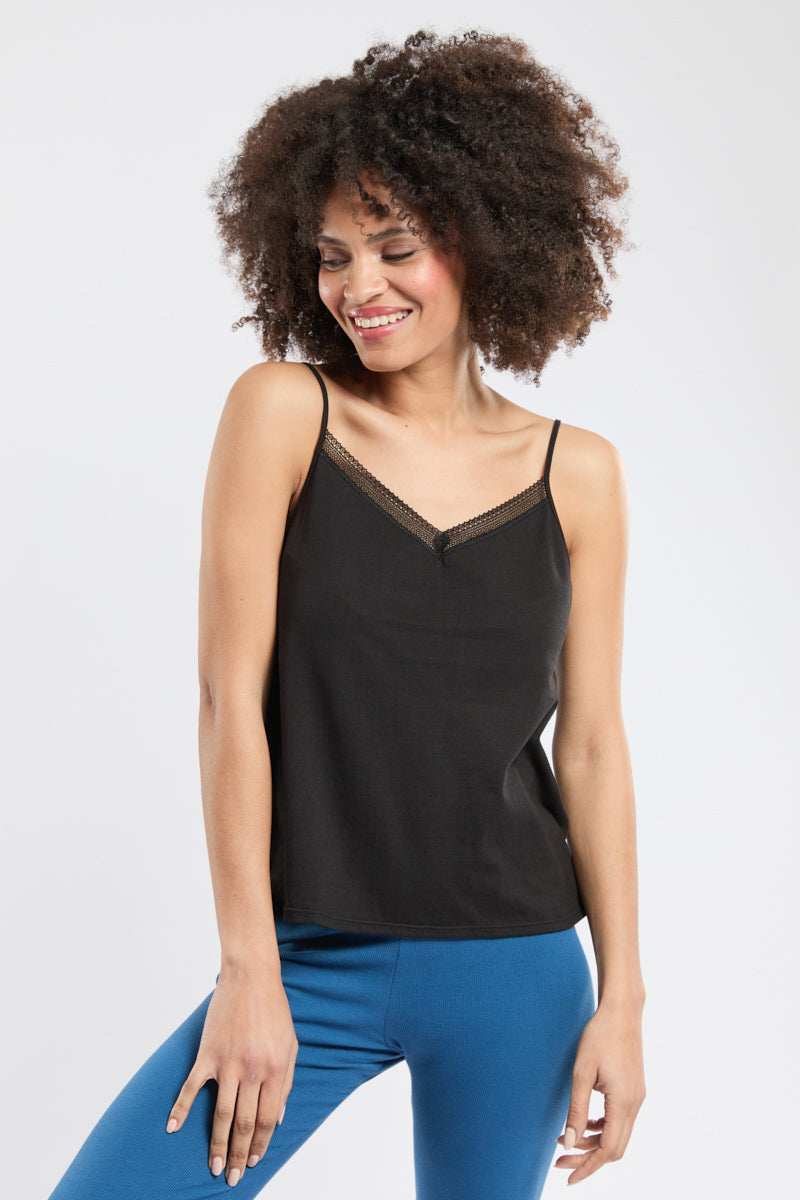 armor-lux-caraco-femme-col-v-dentelle-coton-bio image 1