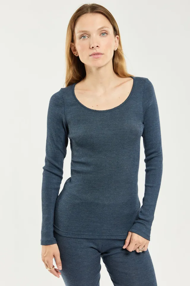 armor-lux-t-shirt-nuit-femme-manches-longues-laine-et-soie-4 image 1