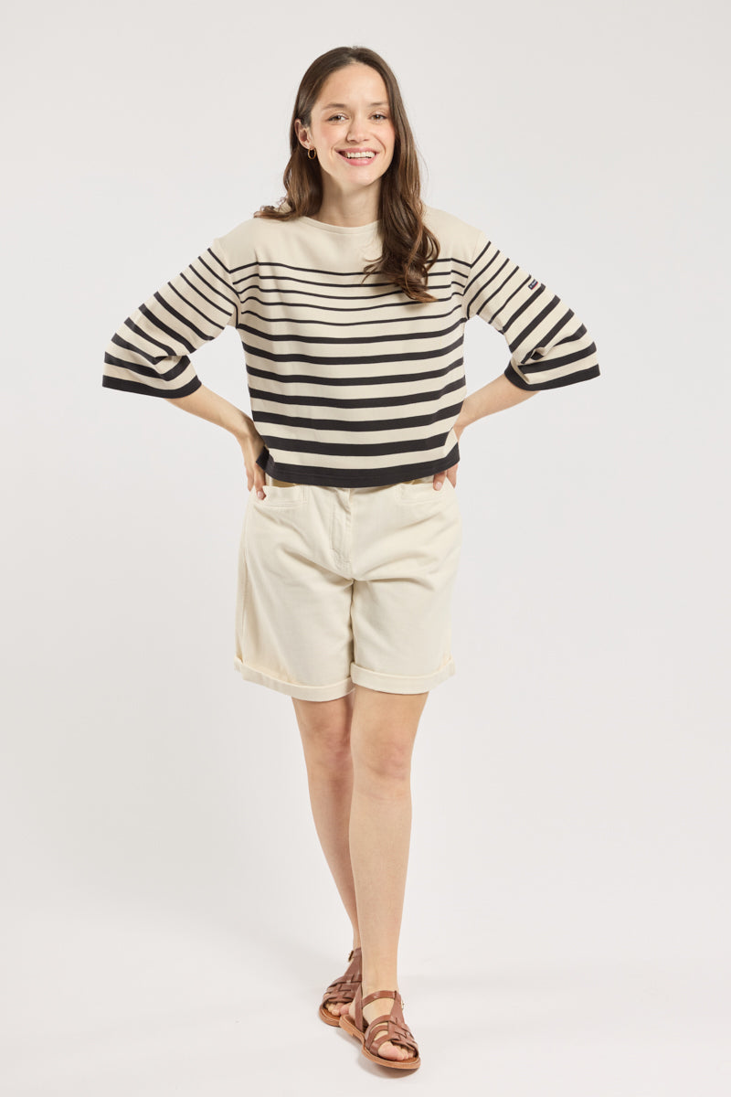 armor-lux-amiral-marini-re-manches-3-4-femme-coton-pais image 3