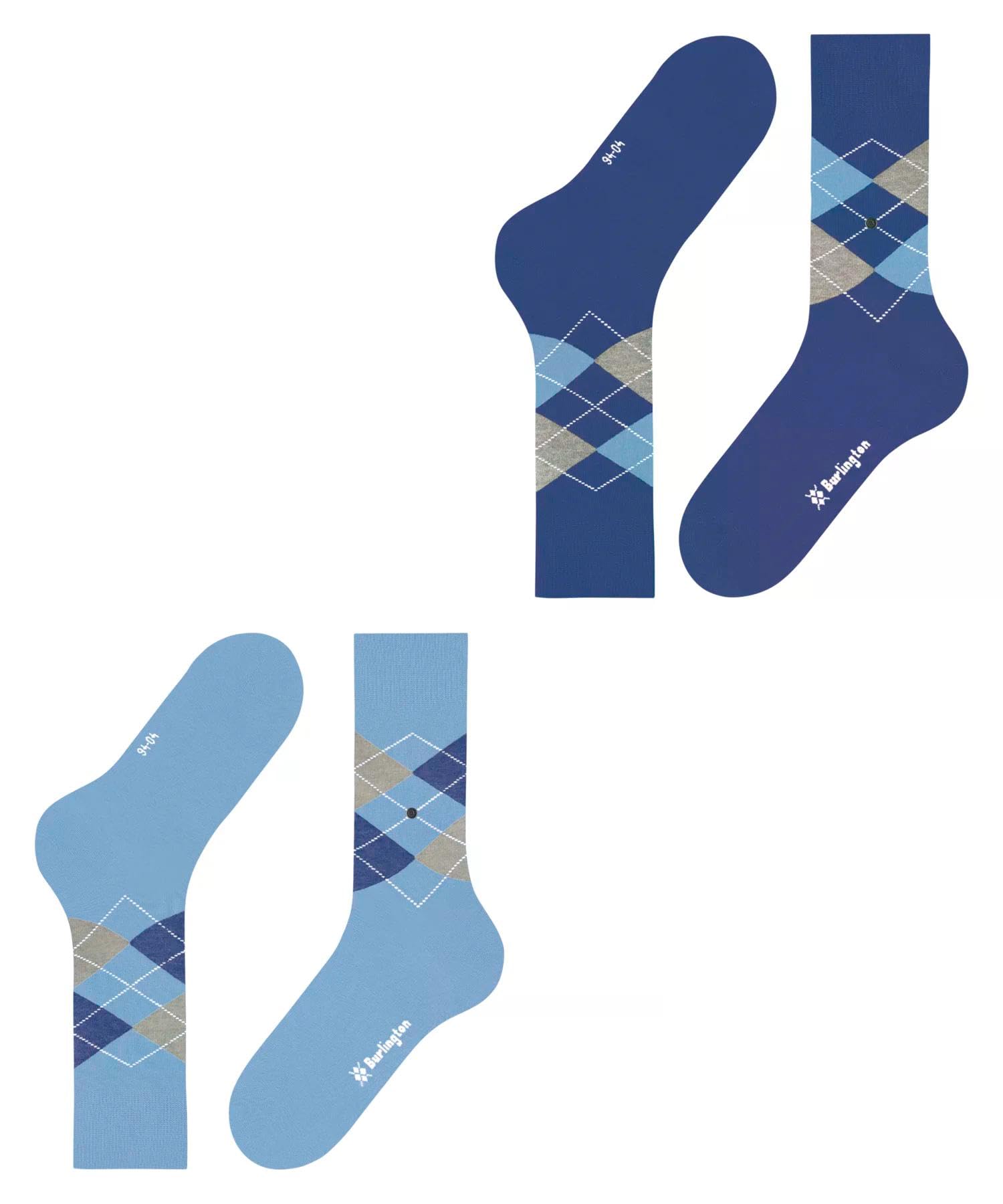 burlington-everyday-argyle-chaussettes-homme-bleu-light-blue-6541-40-46-lot-2-pa image 5