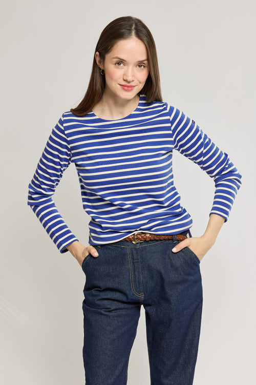 armor-lux-lesconil-marini-re-femme-coton-pais-col-bateau image 2