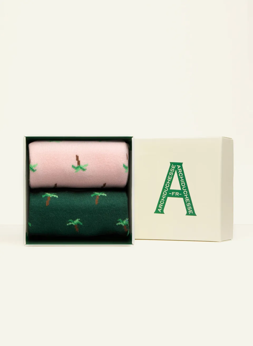 archiduchesse-duo-coco-cool-rose-coco-cool-vert-coffret-2-chaussettes-courtes image 1