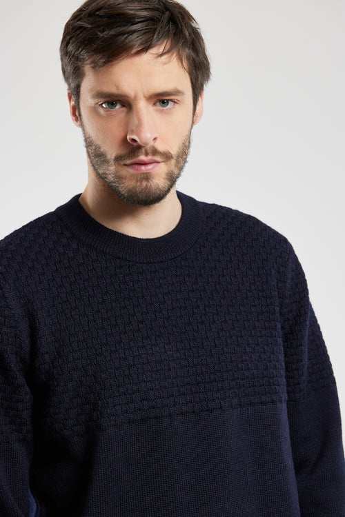 armor-lux-pull-homme-col-rond-maille-damier-laine-h-ritage image 3