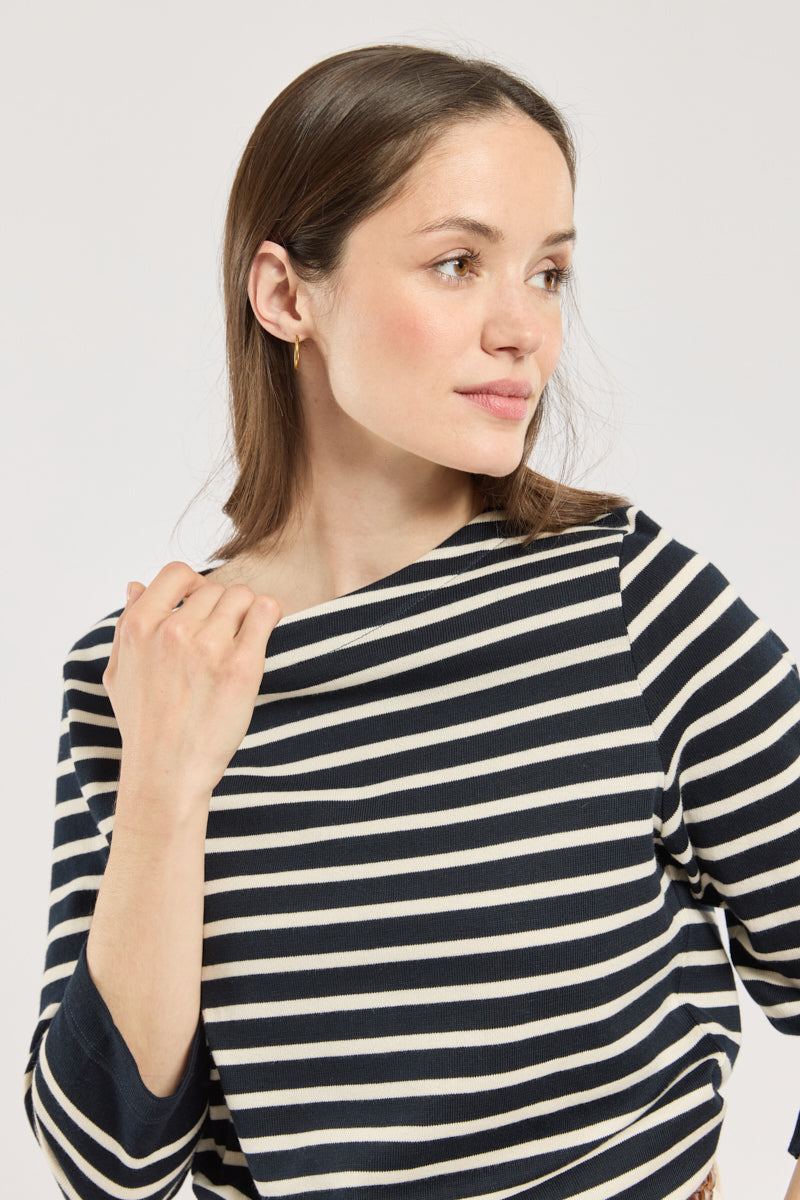 armor-lux-marini-re-femme-manches-3-4-coton-rustique-4 image 3