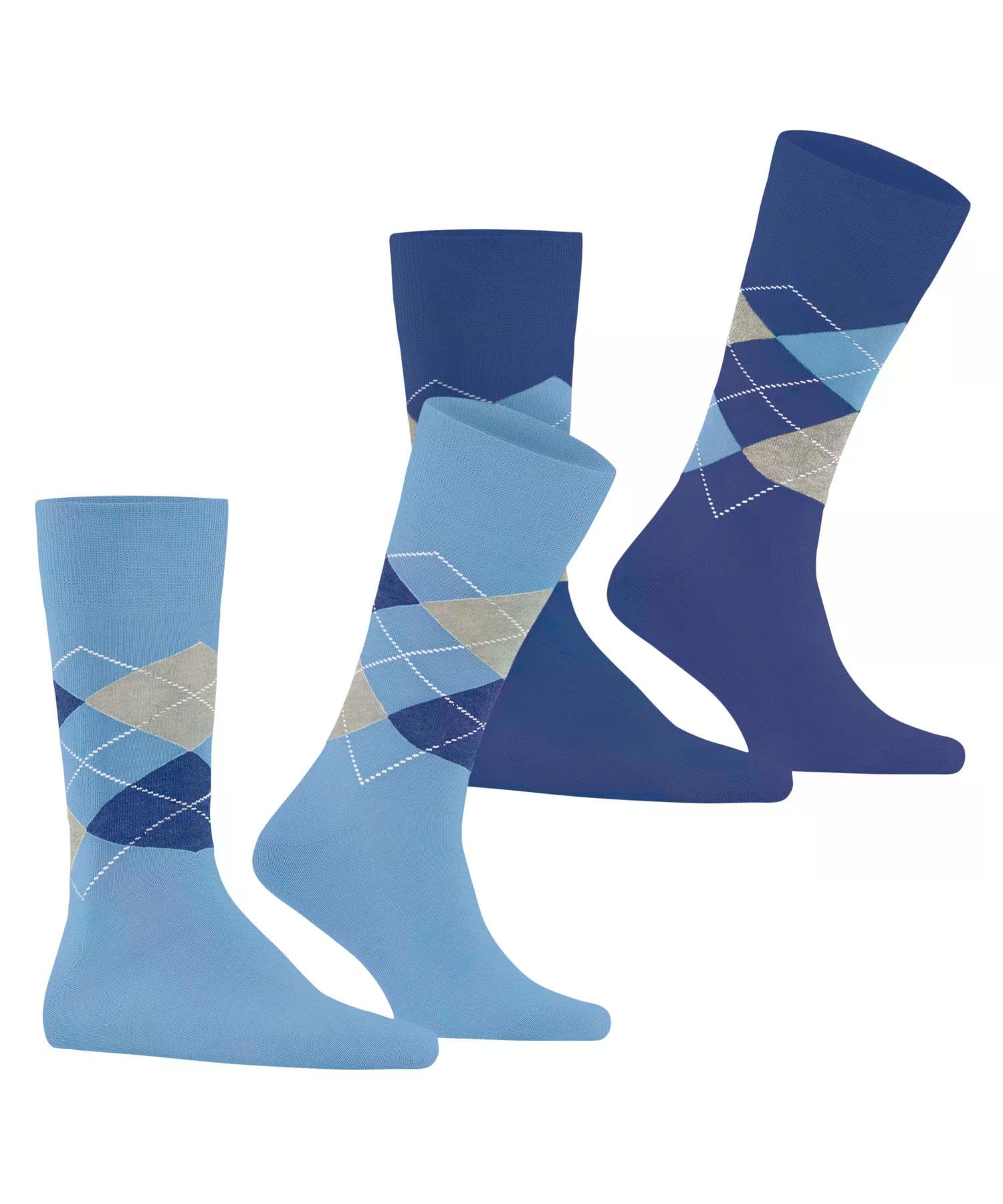 burlington-everyday-argyle-chaussettes-homme-bleu-light-blue-6541-40-46-lot-2-pa image 4
