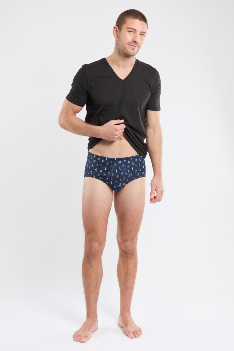 armor-lux-slip-ouvert-homme-motifs-bateaux-coton-bio image 3