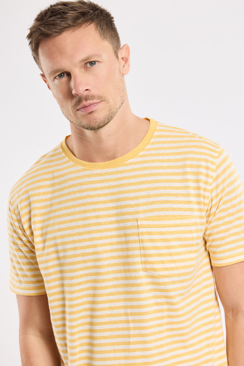 armor-lux-t-shirt-ray-homme-coton-et-lin-avec-poche image 2