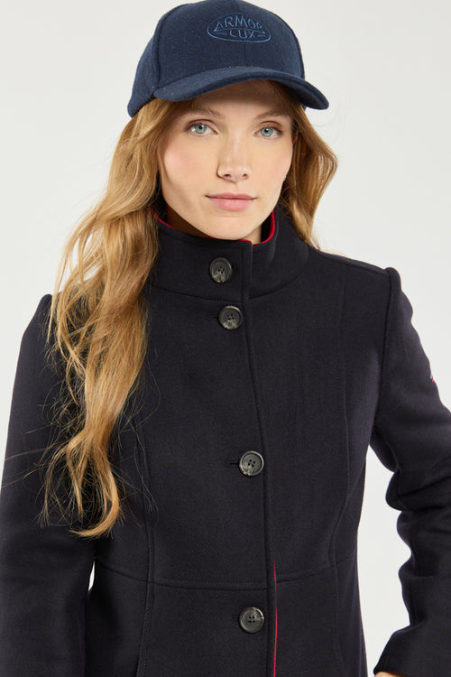 armor-lux-manteau-femme-bicolore-laine-bleu-marine-doublure-rouge image 3