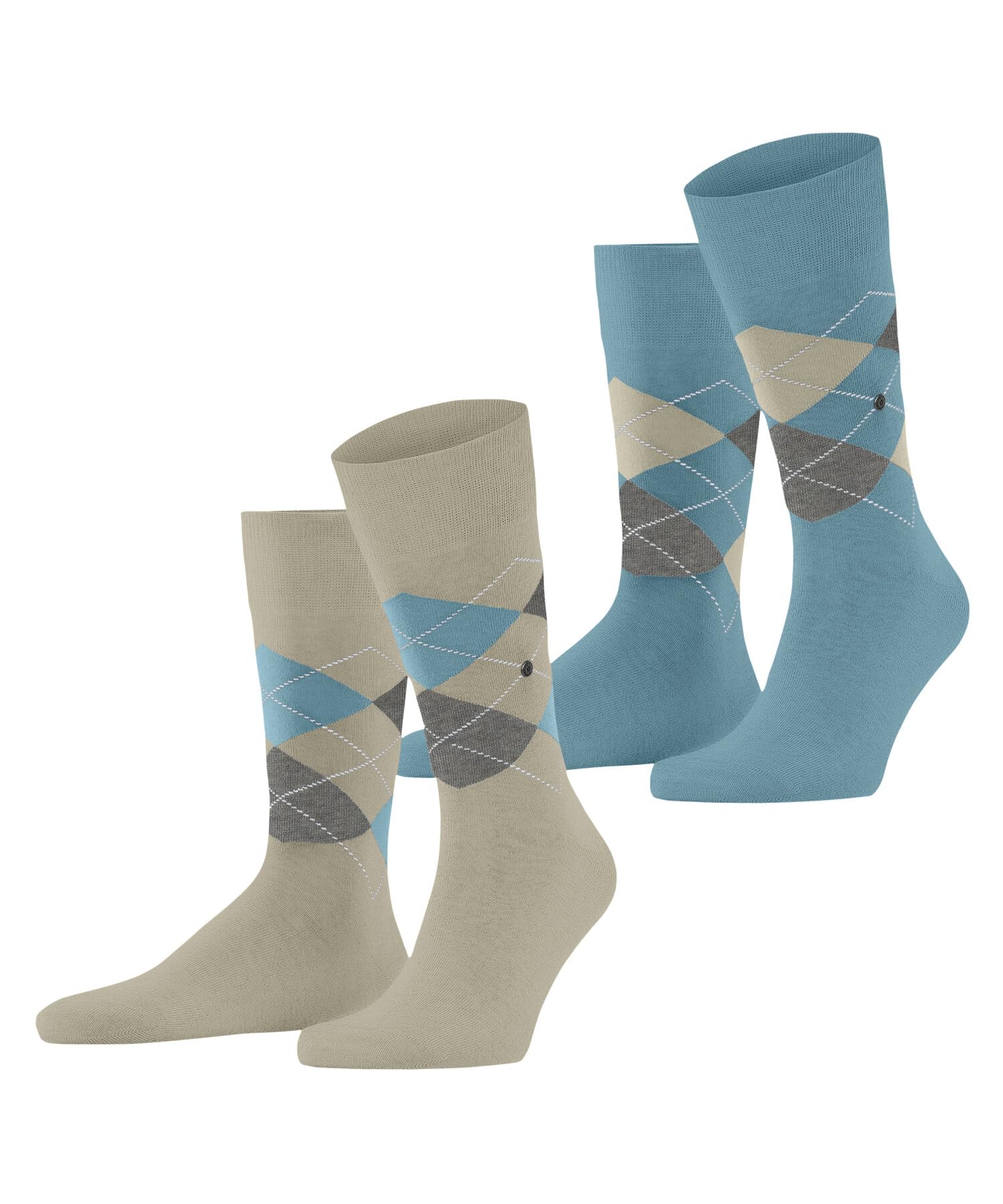 burlington-everyday-argyle-chaussettes-homme-coton-lot-de-2-beige image 1