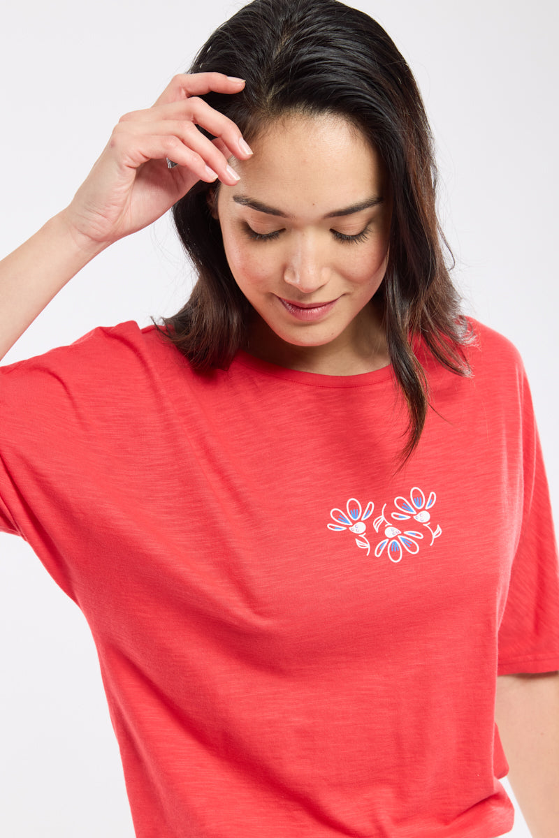 armor-lux-t-shirt-femme-manches-kimono-coton-flamm-floral-2 image 2