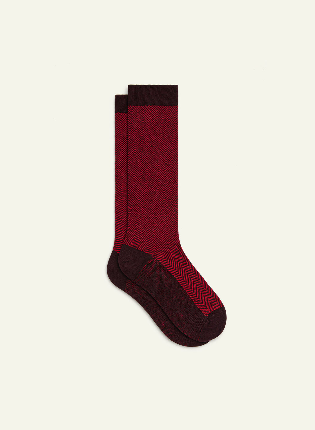 archiduchesse-chevronn-e-rouge-chaussettes-fantaisie-mi-hautes-coton image 2