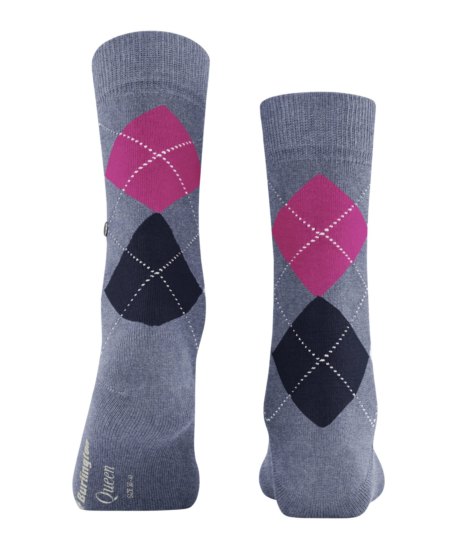 burlington-queen-chaussettes-femme-coton-fantaisie-bleu-cobalt-36-41 image 2