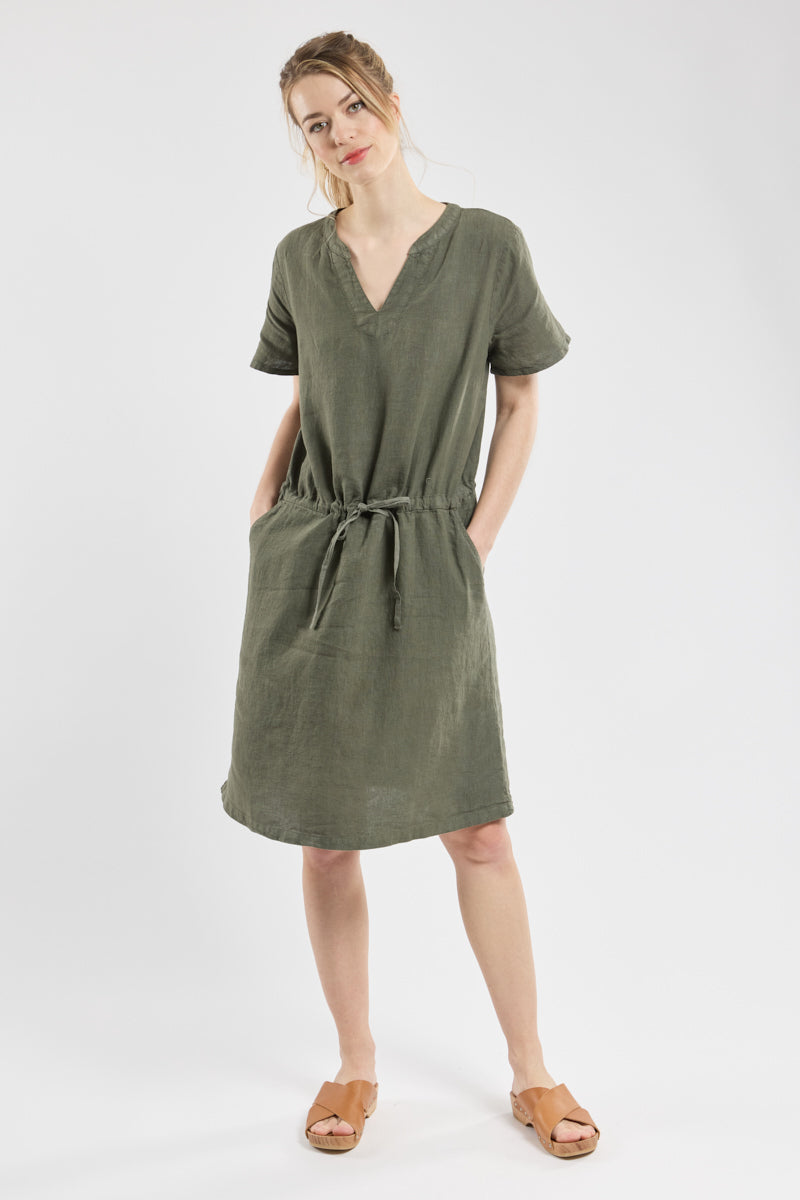 armor-lux-robe-ceintur-e-femme-lin-100-manches-courtes image 2