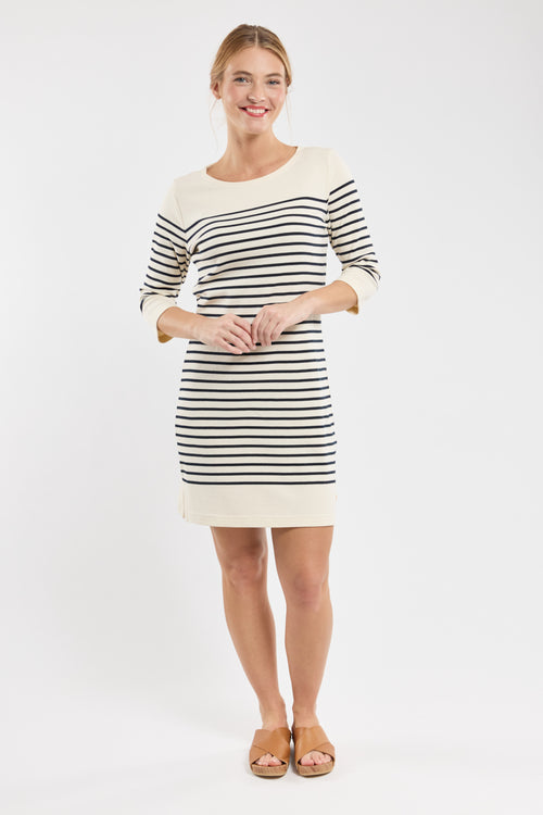 armor-lux-robe-marini-re-coton-pais-manches-3-4-2 image 2