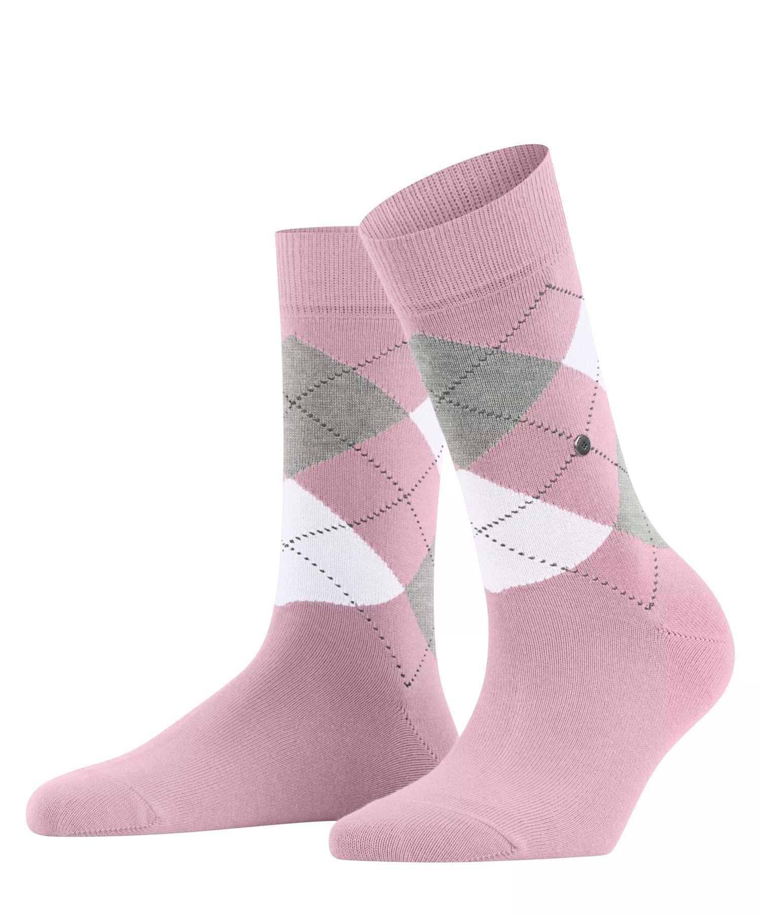 burlington-queen-chaussettes-femme-en-coton-argyle-rose-8653-41-45 image 1