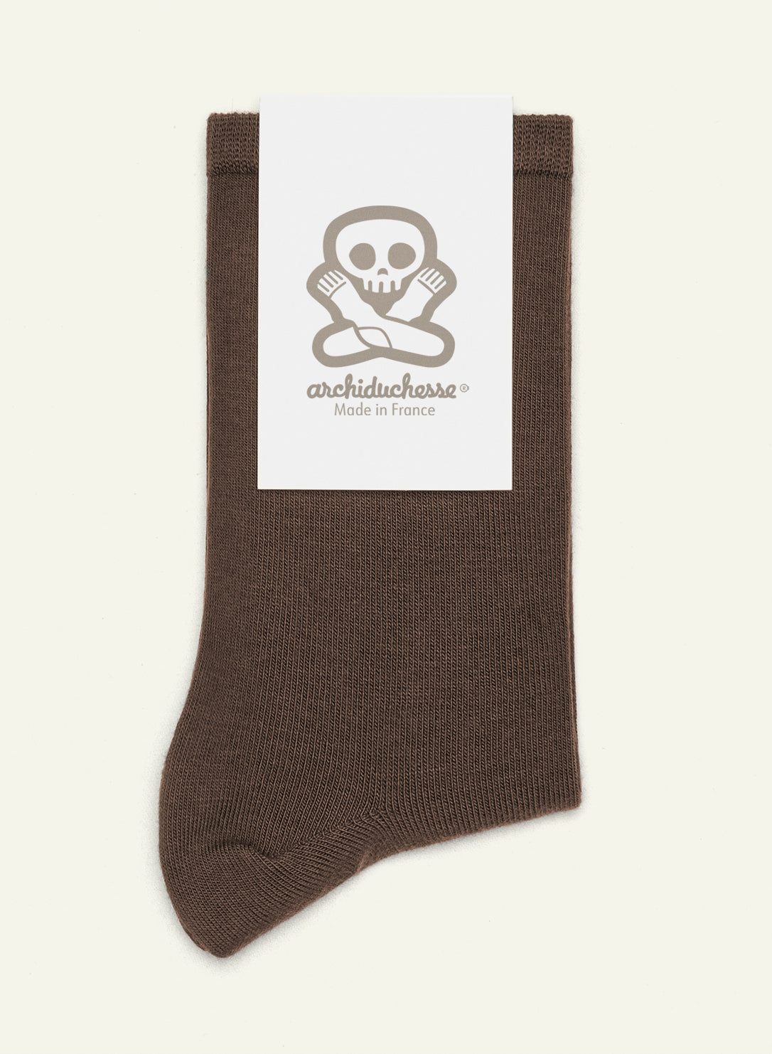 archiduchesse-marron-chocolat-chaussettes-courtes-unies image 6