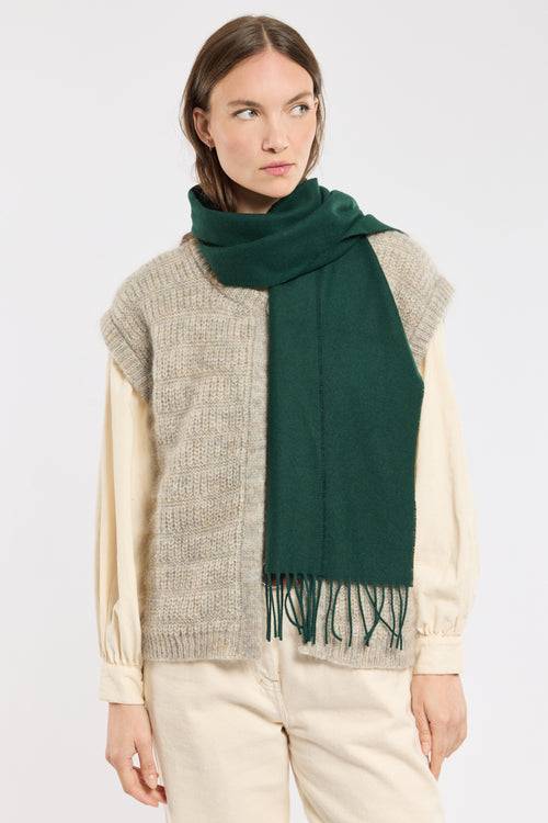 armor-lux-scarf-charpe-femme-100-laine-28x170cm-franges image 2