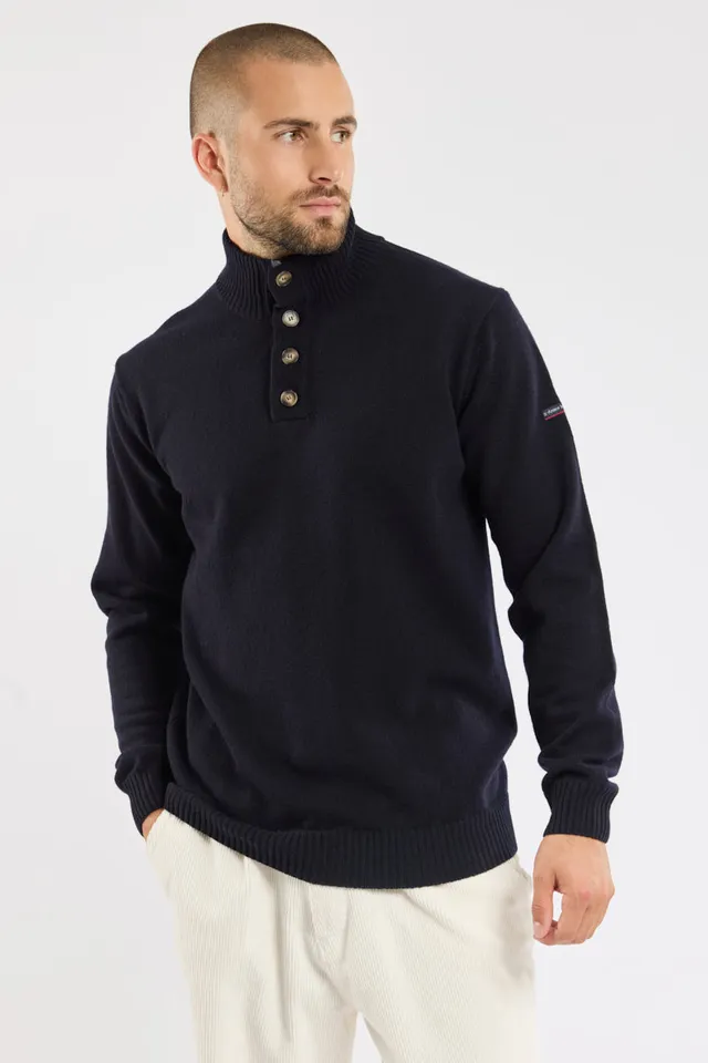 armor-lux-pull-camionneur-homme-laine-paisse-col-montant image 1