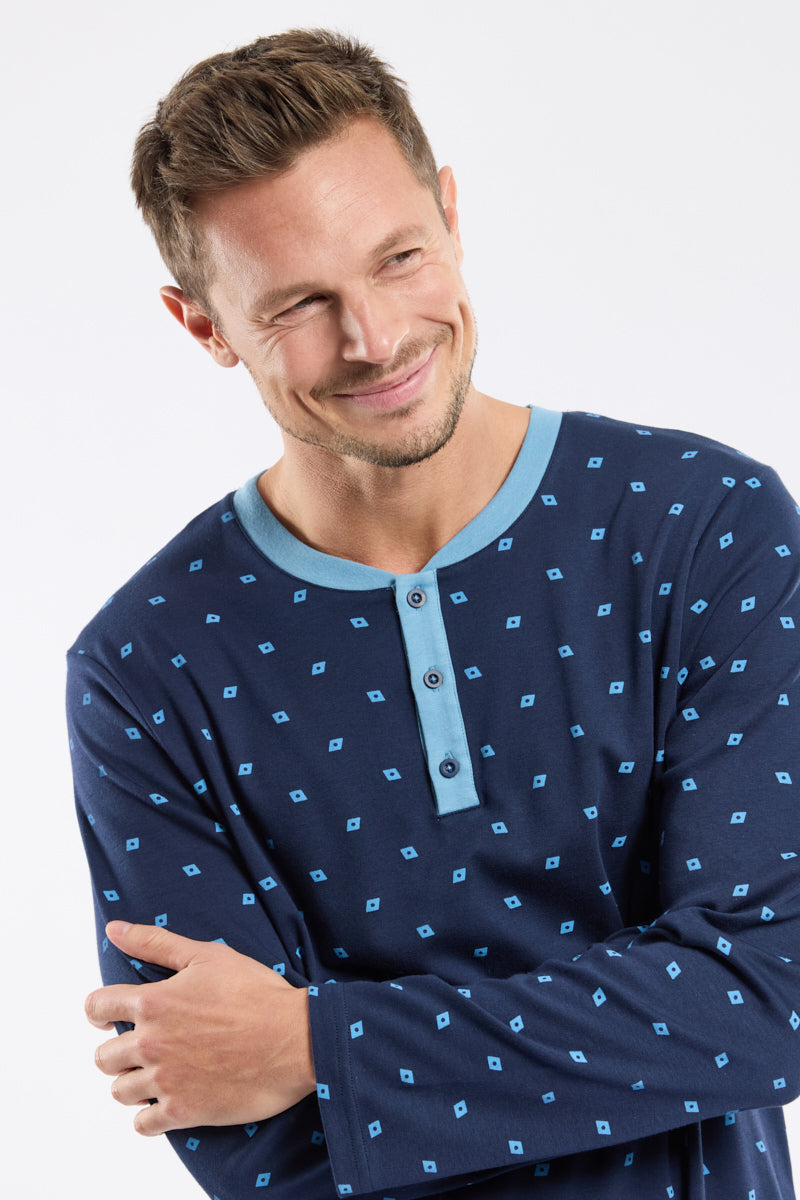 armor-lux-pyjama-jogging-homme-micromotifs-coton-pais image 2