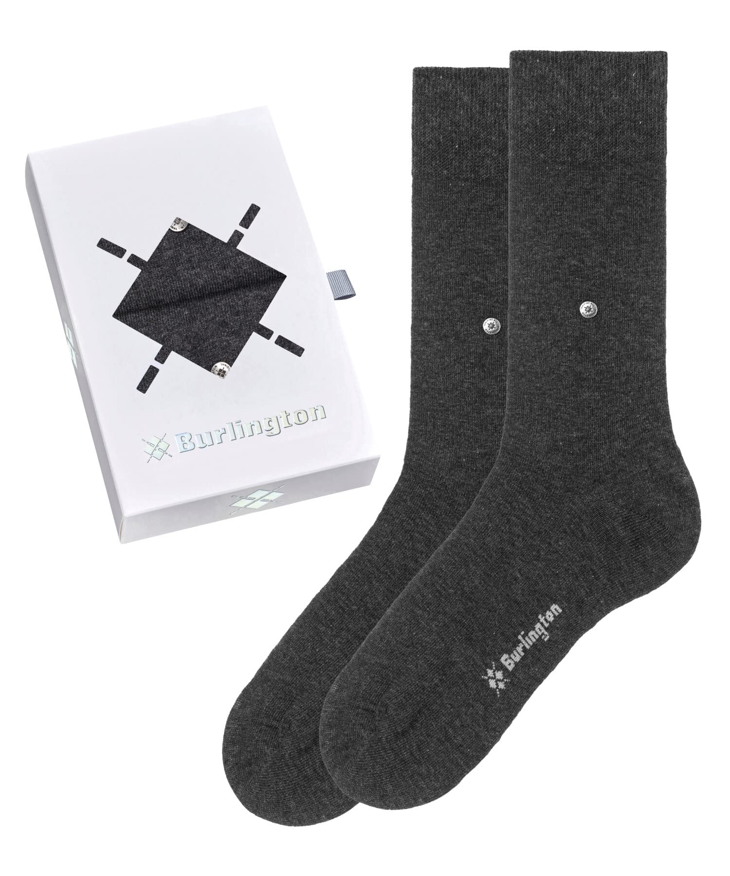 burlington-basic-uni-gift-box-chaussettes-homme-coton-gris-x2-paires-40-46 image 1