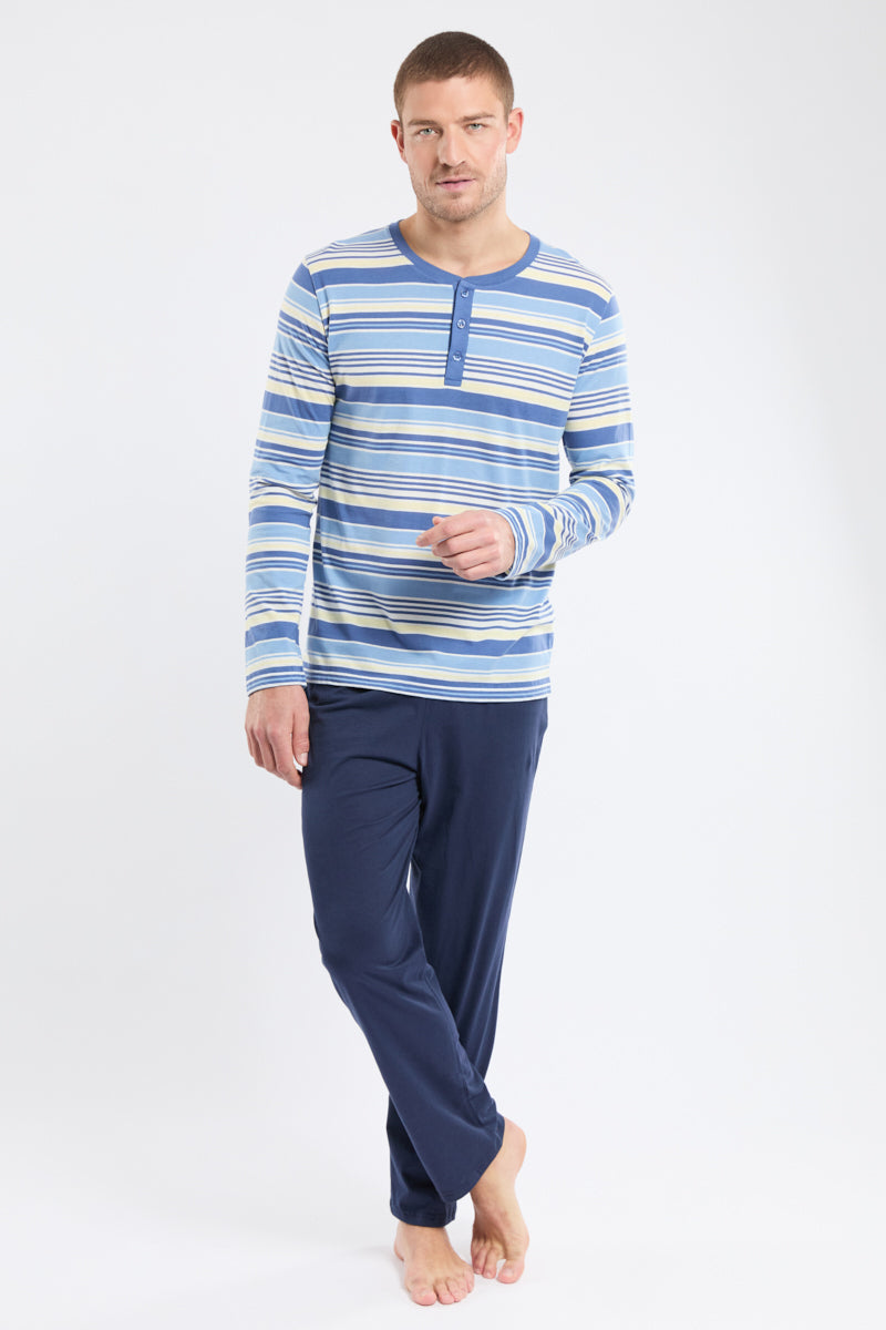 armor-lux-pyjama-homme-manches-longues-100-coton-ray image 1