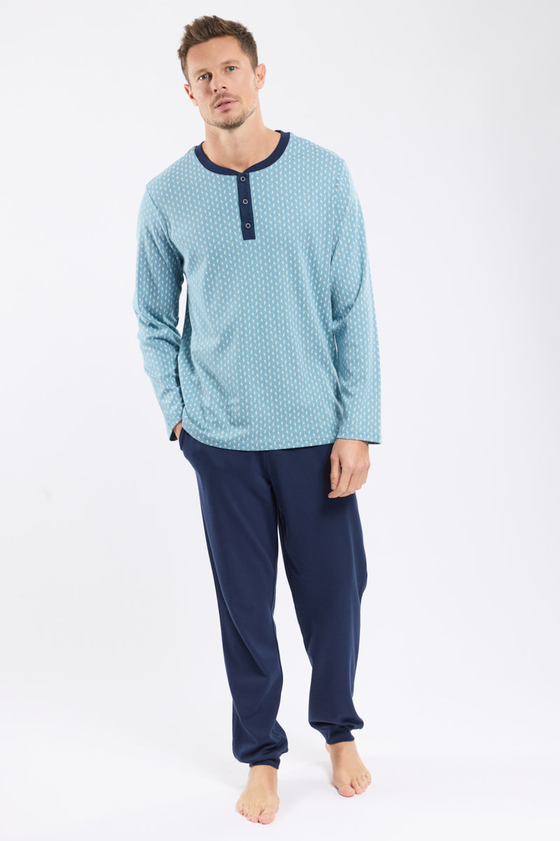 armor-lux-pyjama-jogging-micromotifs-coton-pais-homme image 1