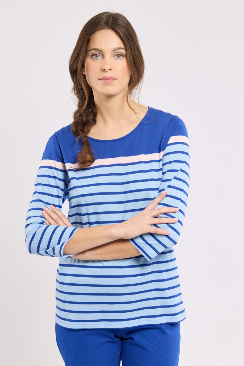 armor-lux-pyjama-corsaire-ray-coton-l-ger-femme image 3