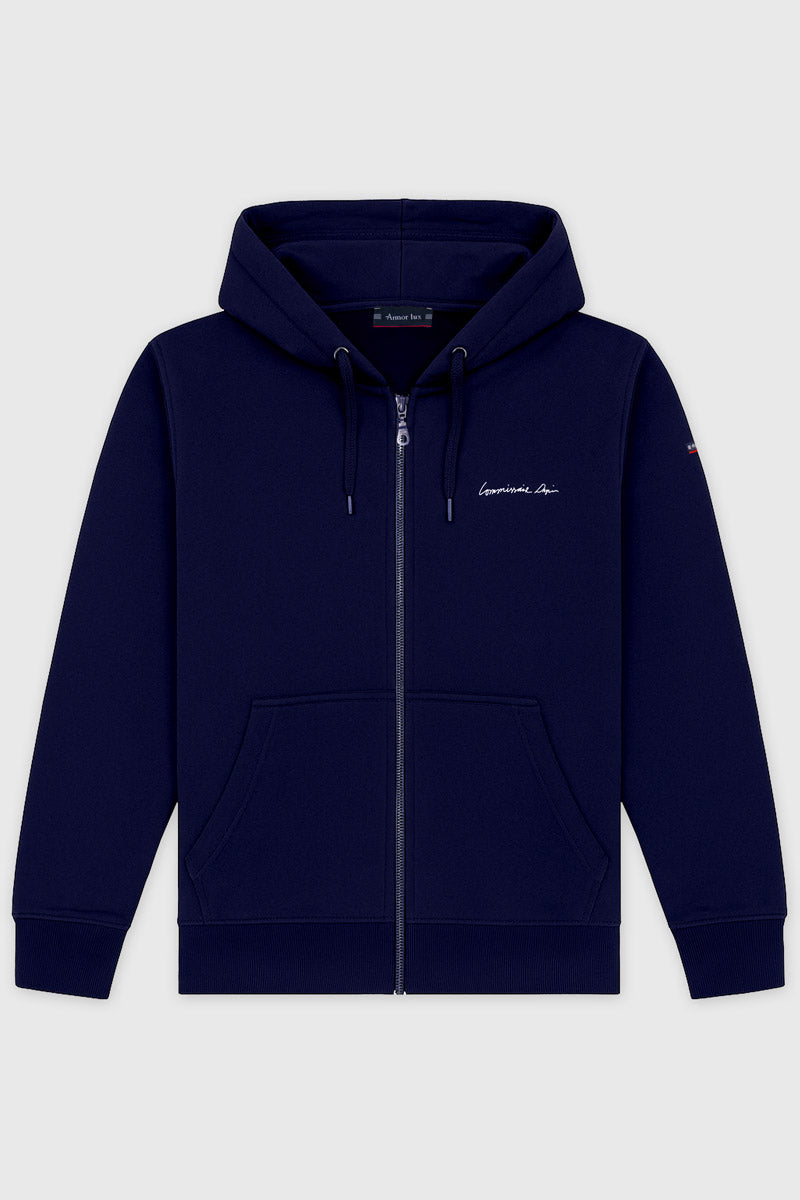 armor-lux-sweat-zipp-mixte-commissaire-dupin-coton image 1