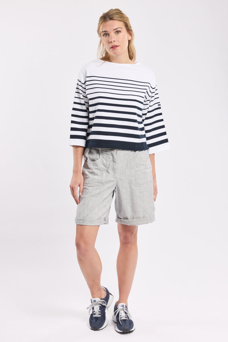 armor-lux-marini-re-amiral-femme-manches-3-4-coton image 2