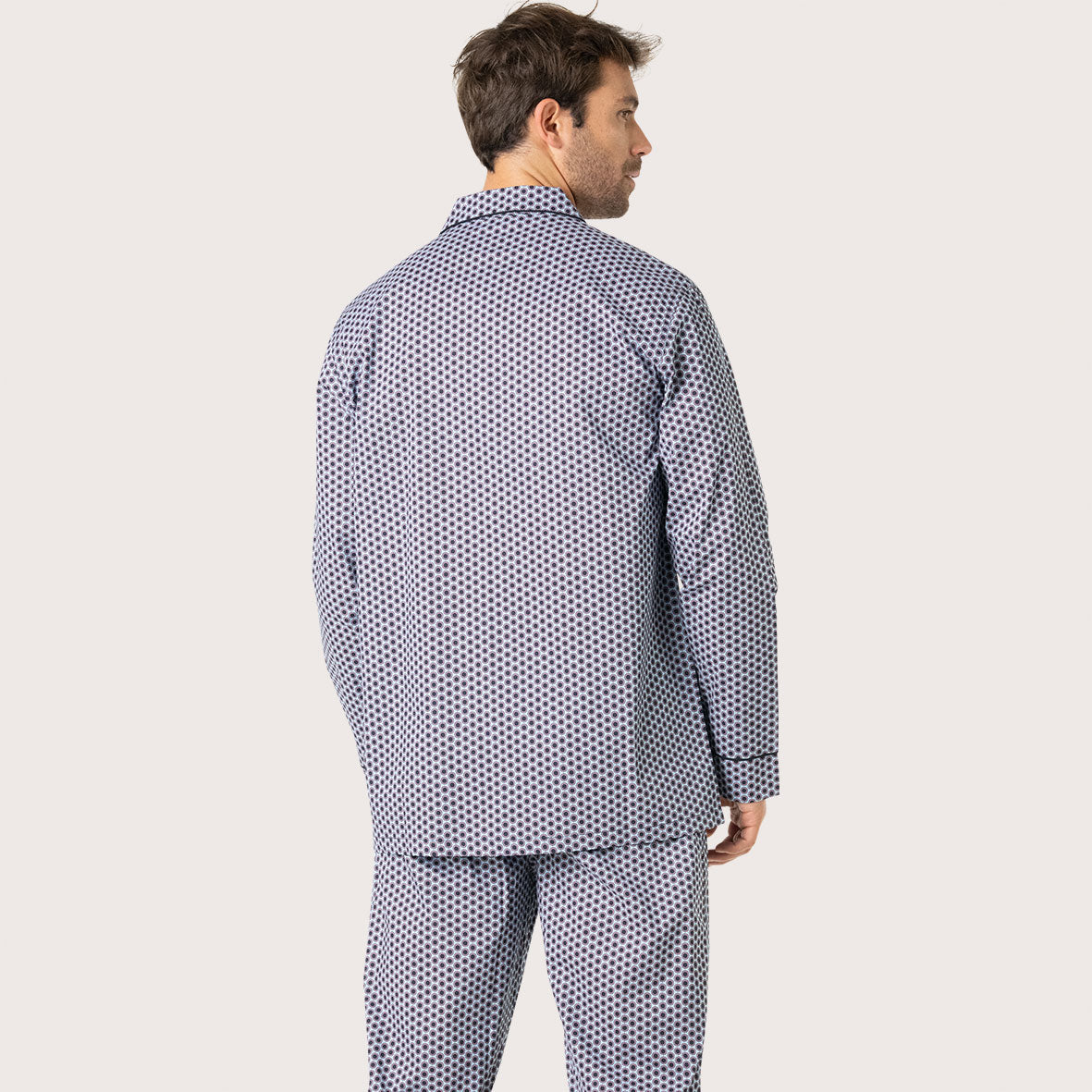 eminence-pyjama-long-ouvert-homme-popeline-coton-5-boutons image 5