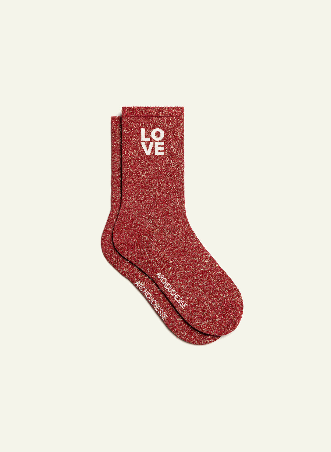 archiduchesse-pair-fect-love-chaussettes-fantaisie-courtes-rouge-lurex image 2