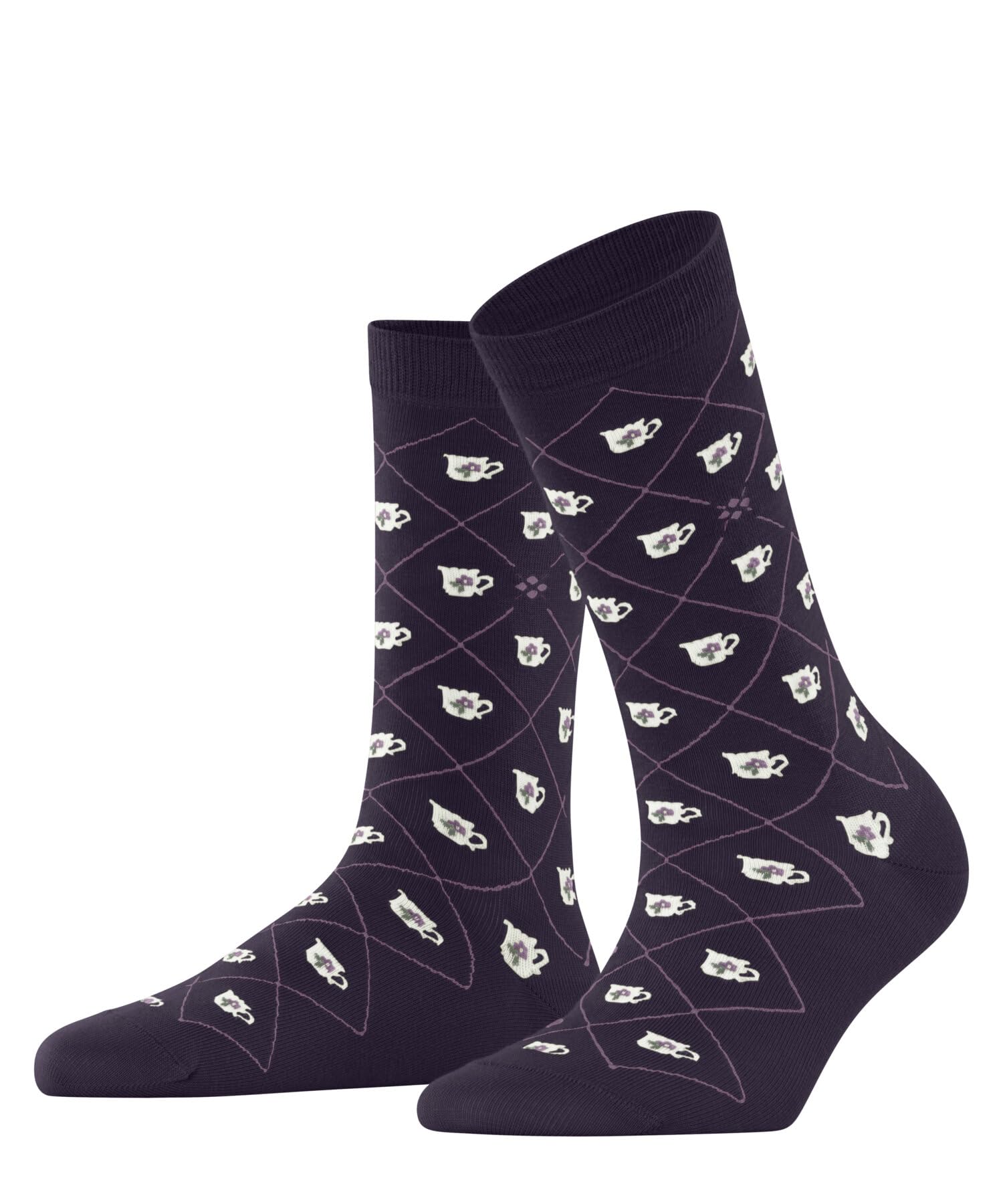 burlington-teatime-chaussettes-femme-coton-respirant-motif-tasse-th-argyle image 6