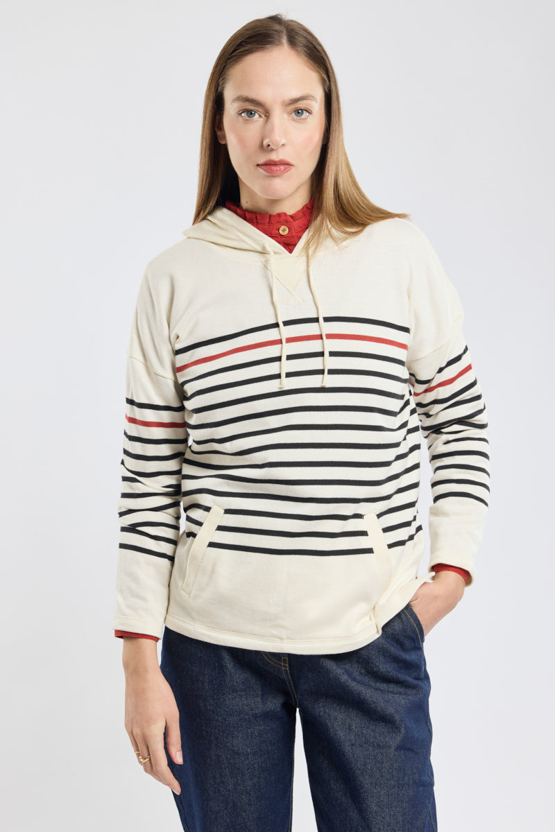 armor-lux-sweat-ray-femme-capuche-coton-rustique-245-g-m image 1