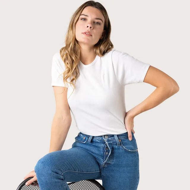 eminence-tee-shirt-col-rond-pur-coton-premium-unisexe-blanc image 1