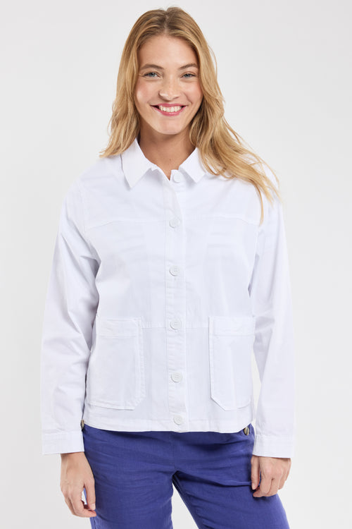 armor-lux-veste-courte-boutonn-e-femme-coton-blanc-gabardine image 2