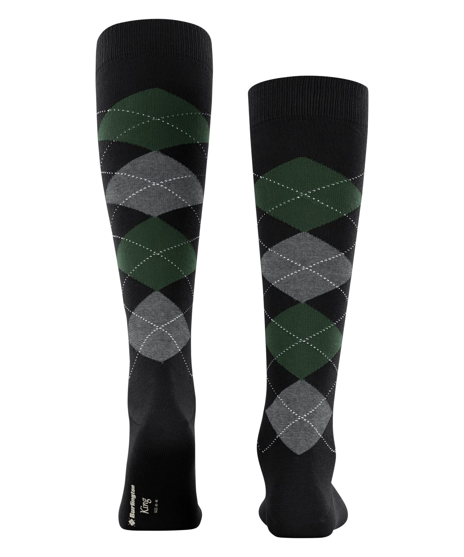 burlington-king-chaussettes-longues-homme-coton-noir-black-3004-40-46 image 2