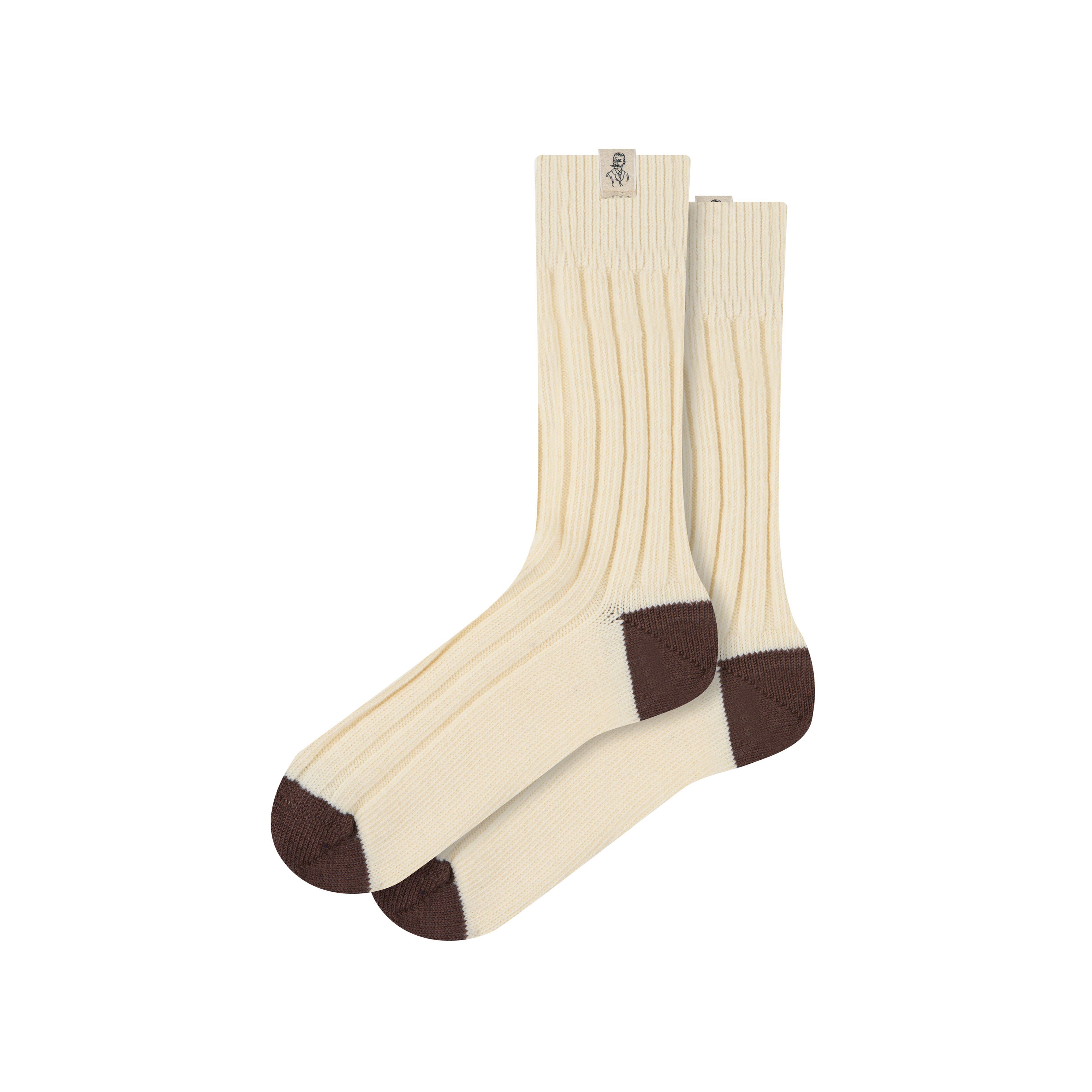 atelier-tuffery-chaussettes-paisses-laine-fran-aise-cru-marron-femme image 1
