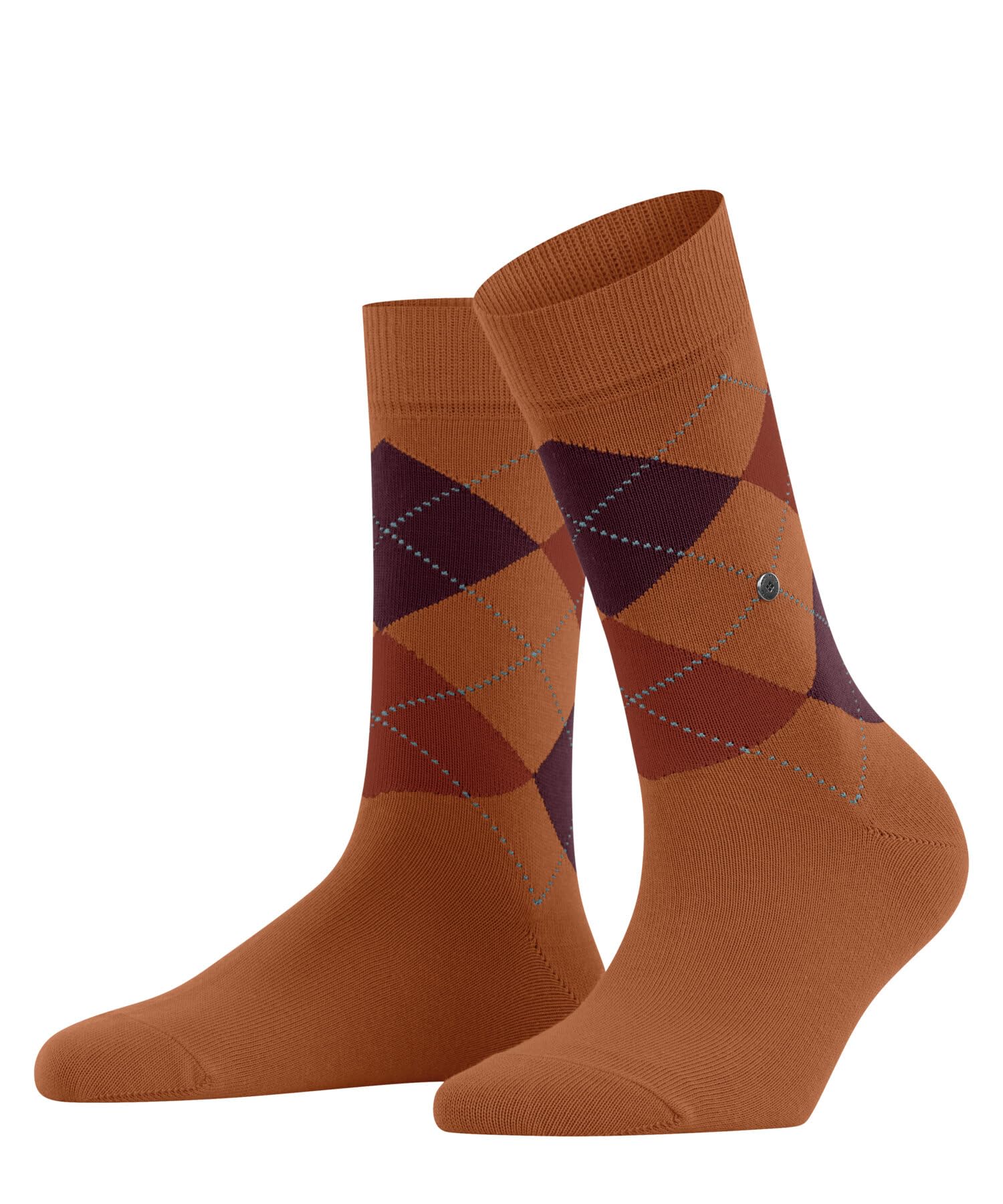 burlington-queen-chaussettes-femme-coton-fantaisie-argyle-orange-hermes-8467-36- image 1