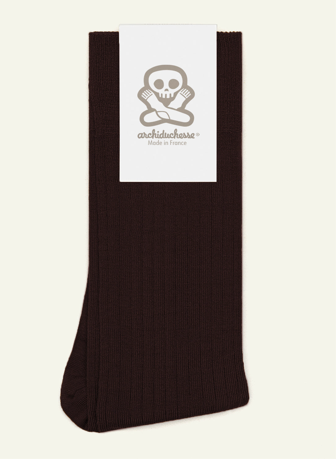 archiduchesse-de-luxe-chaussettes-fil-d-cosse-marron-chocolat-noir image 5