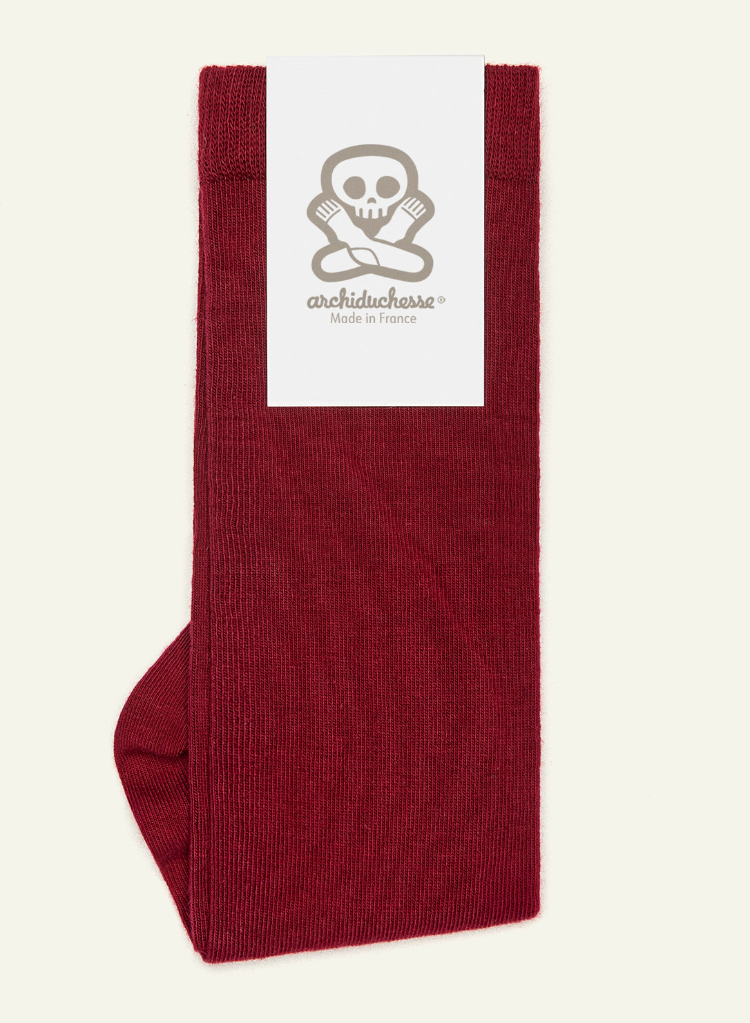 archiduchesse-de-ville-scarlett-o-lala-chaussettes-mi-hautes-coton-rouge image 5