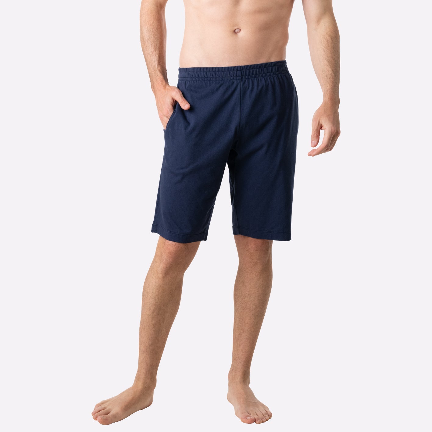 eminence-club-pyjama-court-homme-col-t-marron-marine image 4