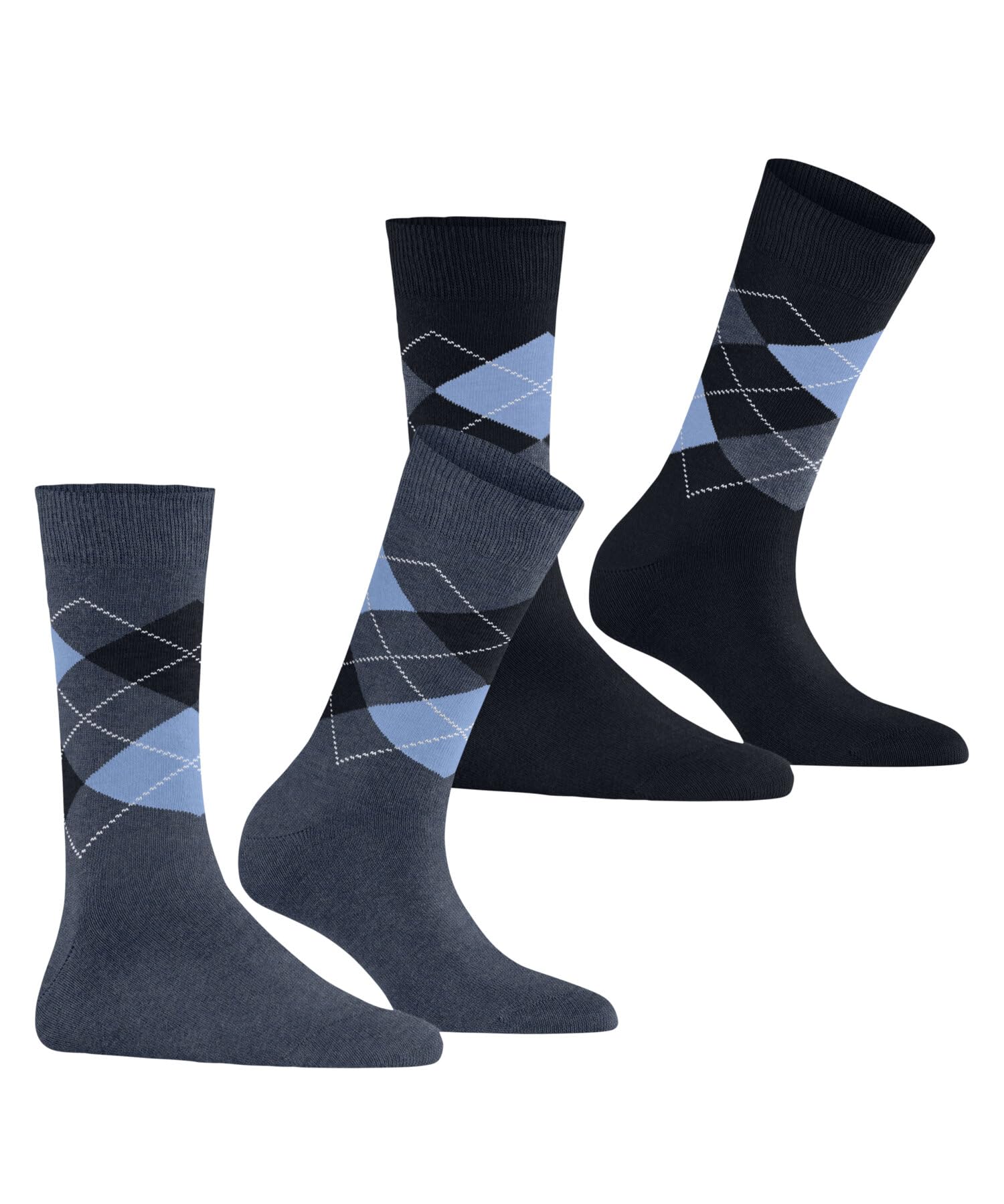 burlington-everyday-argyle-chaussettes-femme-coton-fantaisie-2-paires-bleu-light image 3