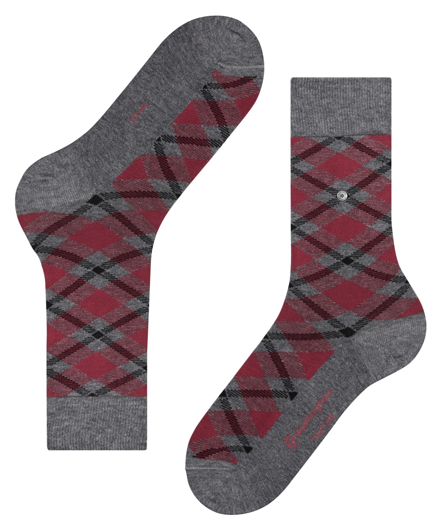 burlington-tartan-chaussettes-homme-coton-gris-carbon-m-lange-40-46 image 5