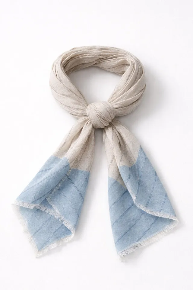 armor-lux-foulard-ray-coton-70x200-cm-franges image 1