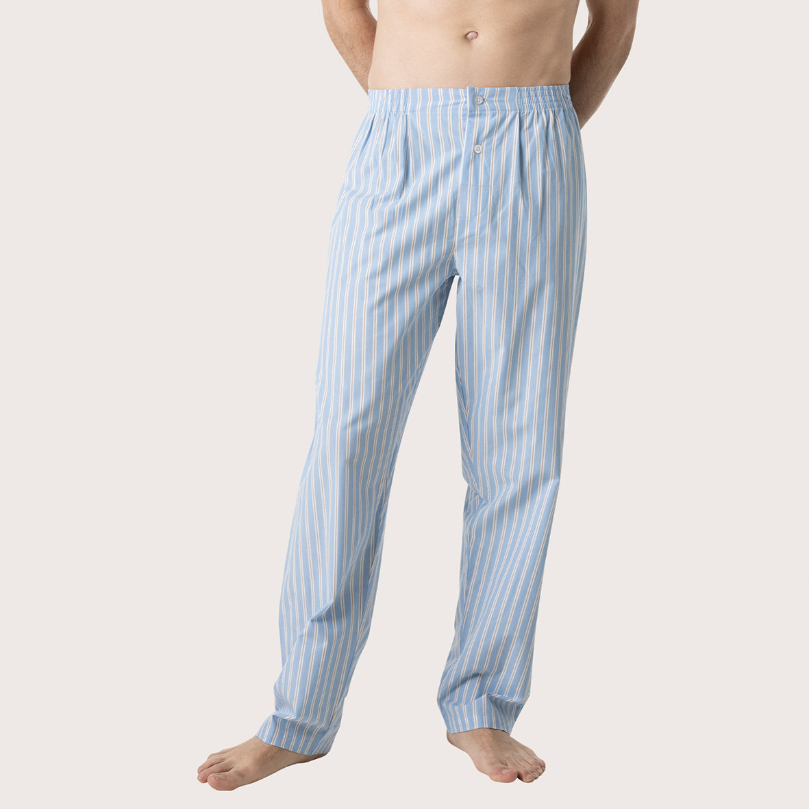 eminence-pyjama-long-homme-popeline-coton-rayures-ciel-camel image 5