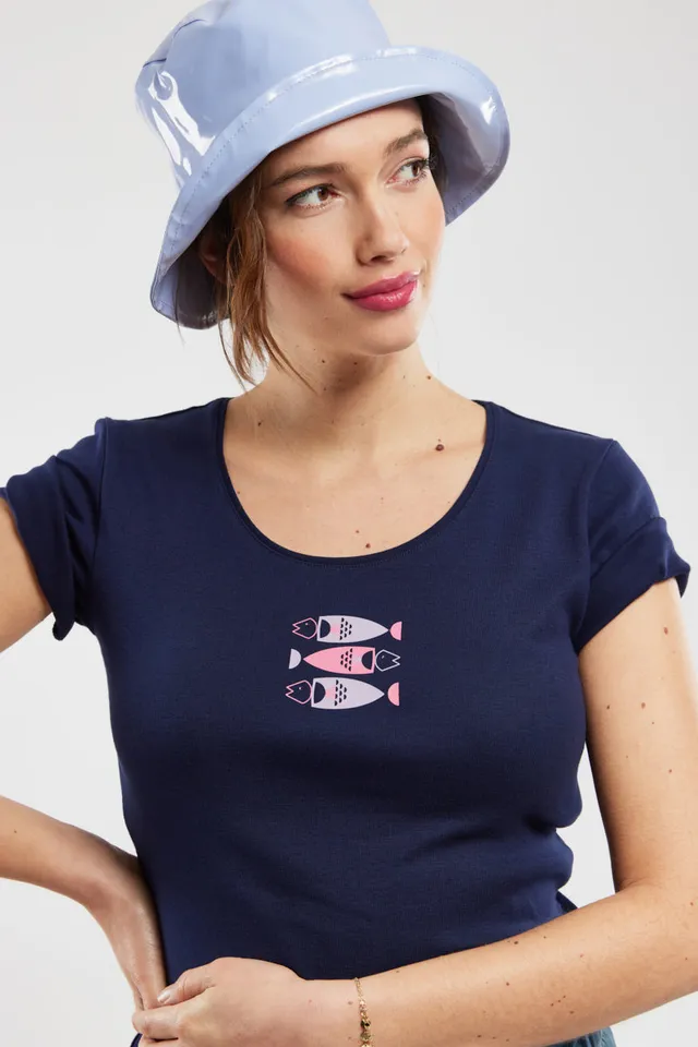 armor-lux-t-shirt-3-poissons-femme-coton-l-ger-col-rond image 1