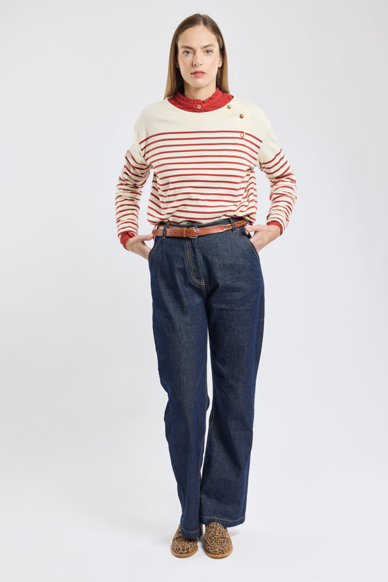 armor-lux-marini-re-femme-col-boutonn-coton-pais image 3